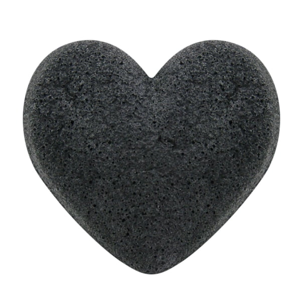 Fiudx Esponja Konjac, Limpiador Facial En Forma de Corazón, Disco Exfoliante Suave de Fibra Natural, Limpiador de Carbón Control de Grasa, Exfoliante Facial Suave, Apto para Piel Sensible, Opción Eco