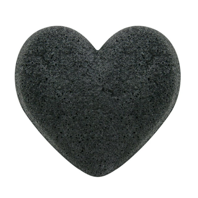 Fiudx Esponja Konjac, Limpiadora de Fibra Natural En Forma de Corazón, Esponja Konjac de Exfoliación Suave, Esponja de Carbón En Grasa, Cuidado de Piel Sensible, Limpieza Facial y Desmaquillaje, Ecol