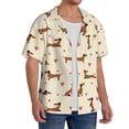 thumbnail image 2 of Goofa Heart Dachshund Printed Men's Casual Short-sleeved Shirt,Lightweight Breathable Button-down,Summer Casual men's top,Versatile Fashion shirt-4X-Large, 2 of 7