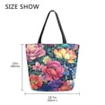 thumbnail image 5 of FORMRS Womens Canvas Tote Bag with Zipper Inner Pocket Shoulder Handbag, Ethereal Floral Harmony, 5 of 7