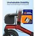 thumbnail image 5 of VOCIC Rollator Walker Z57 Outdoor with 12" All Terrain Wheels, 7-Level Height Adjustment, Safety Brakes, Storage Bag, Cup Holder-Red, 5 of 10