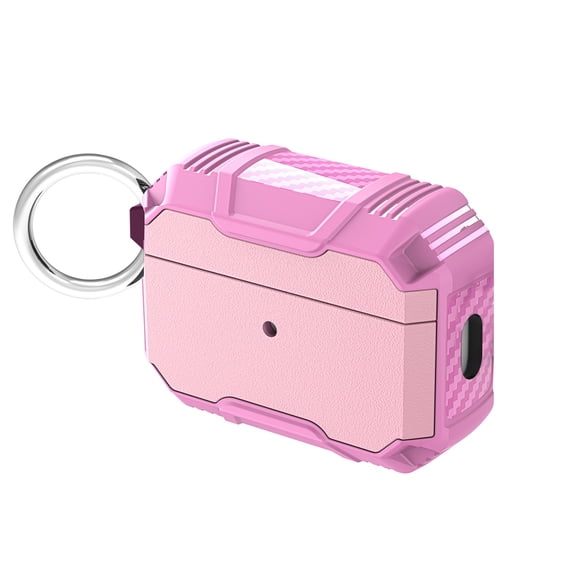 SaniMore for AirPods Pro 2nd Generation 2022 Case, Rugged PC & Soft TPU Armor Full-Body Cover Built-in Keychain Military Grade Shockproof Protective Shell for AirPods Pro Gen 2, Rose+Pink