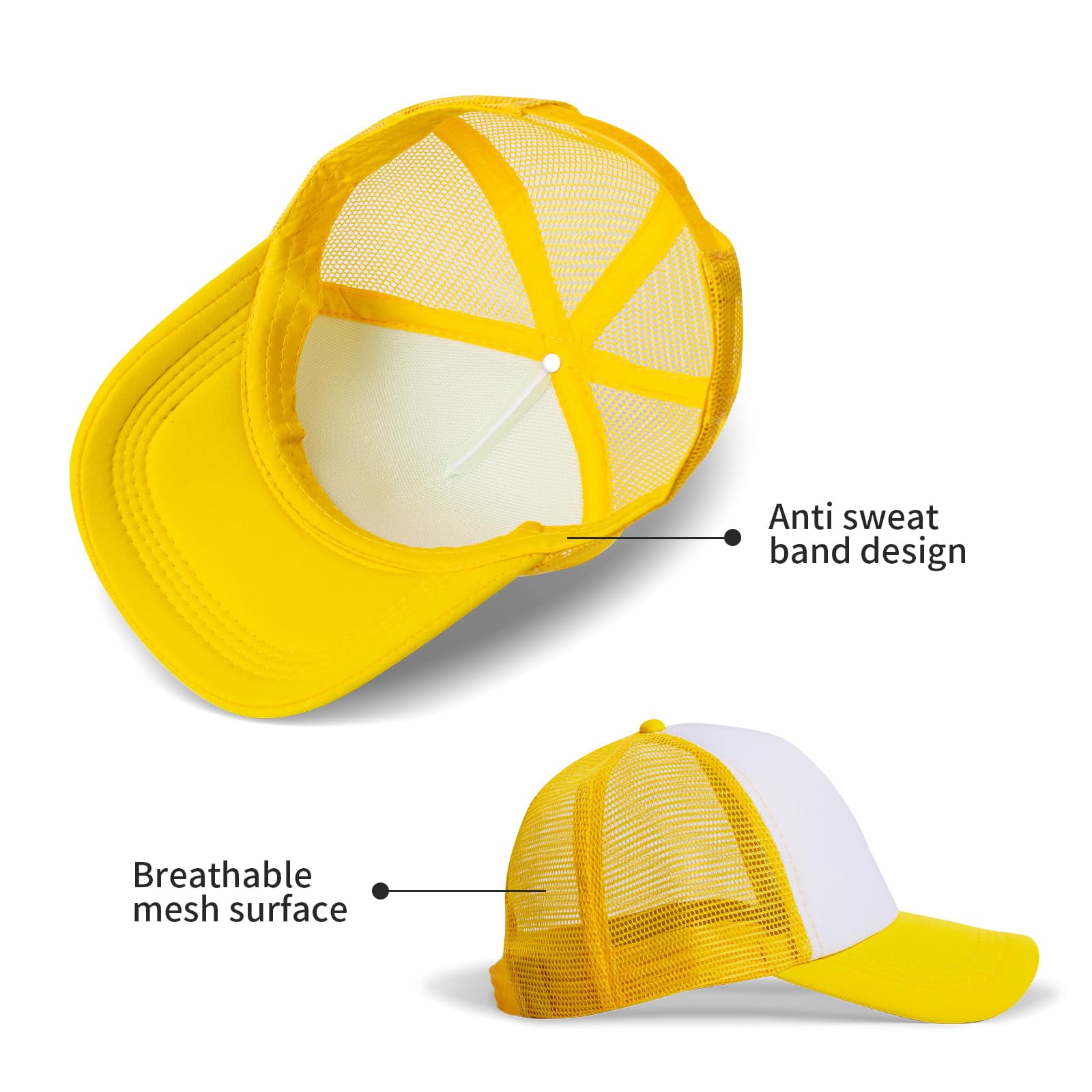 10 Pack of Blank Trucker Hat Bulk Mesh Cap Men and Women Baseball Cap DIY Graffiti Hot Stamping Duck Tongue Cap