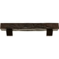 thumbnail image 2 of Ekena Millwork 8"H x 8"D x 48"W Hand Hewn Faux Wood Fireplace Mantel Kit with Ashford Corbels, Premium Aged, 2 of 12