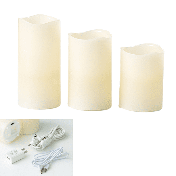 Paquete de 3 velas para decoración del hogar, cumpleaños/fiesta/jardín/decoración de fiesta/decoración navideña