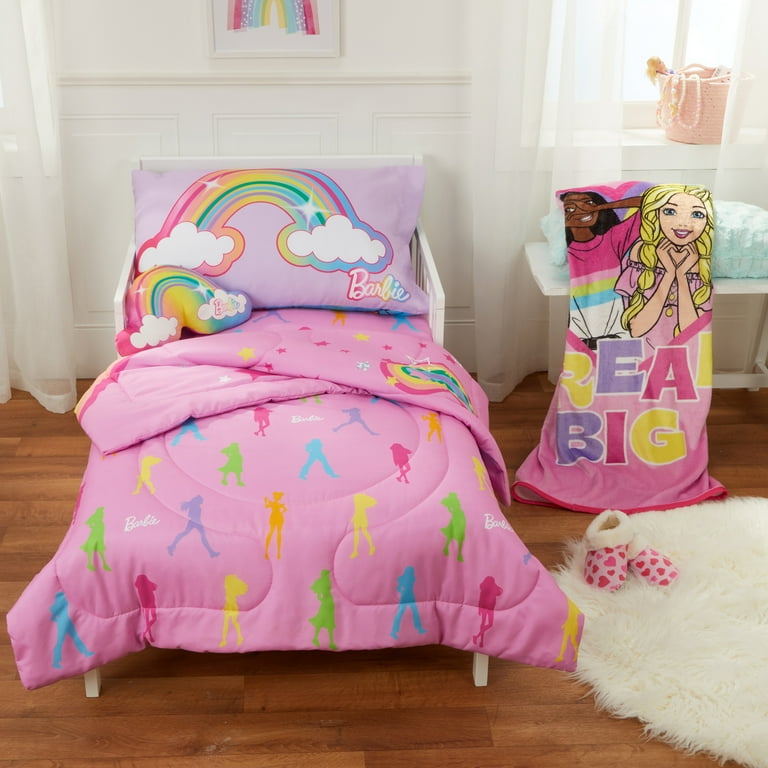 Barbie Toddler Bedding, 5Pc Set, Comforter, Sheet, Pillowcase - Main Image