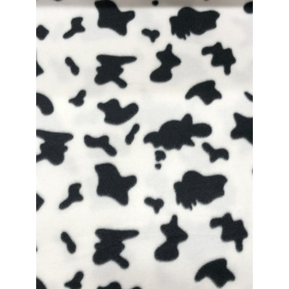 Assorted Anti Pill Fleece Fabric by The Yard or Roll (Cow Print)