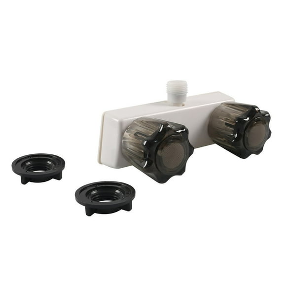 Clear Handled RV Mobile Home Shower Faucet With Non Metallic Waterways White Smile Home