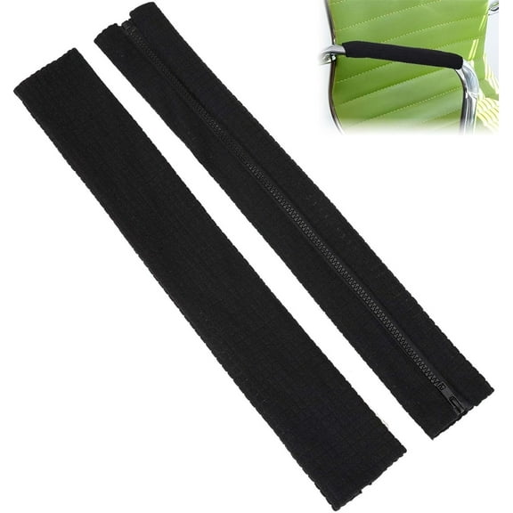 Office Chair Armrest Covers,Stretch Chair Armrest Covers,Computer Chair Arm with Zipper,Black Reusable Chair Covers for Home,Office