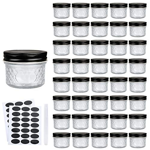 5 oz Wide Mouth Mason Jars,Clear Glass Jars with Lids 40 Pack Golden 