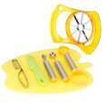 thumbnail image 3 of 1、El juego de herramientas para frutas está equipado con el cuchillo para pelar, el cuchillo para trinchar, la tabla de cortar, etc., conveniente y práctico, uso multifuncional., 3 of 10