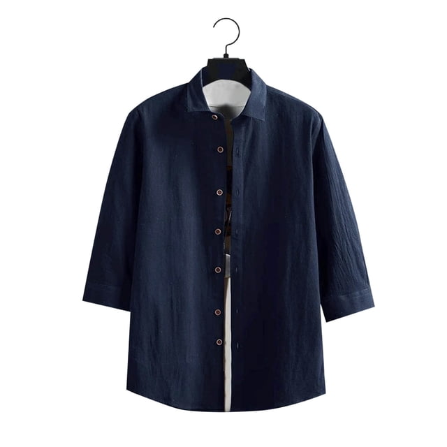 pstuiky camisetas de hombre, Camisa informal de manga corta con cuello alto y botones para hombre, color liso camisas casuales para hombre xxxl