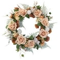 thumbnail image 1 of veasfak Round Artificial Flower Wreath Garland Spring Outdoor Front Door Wall, 1 of 8