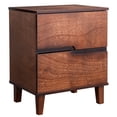 thumbnail image 2 of Ktaxon Solid Wood Nightstand with 2 Drawer Traditional Farmhouse Nightstand Bedside Table End Table, Walnut, 2 of 8