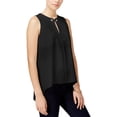 thumbnail image 1 of Blusa elegante Rachel Roy con abertura en la cerradura para mujer negro extragrande, 1 of 1