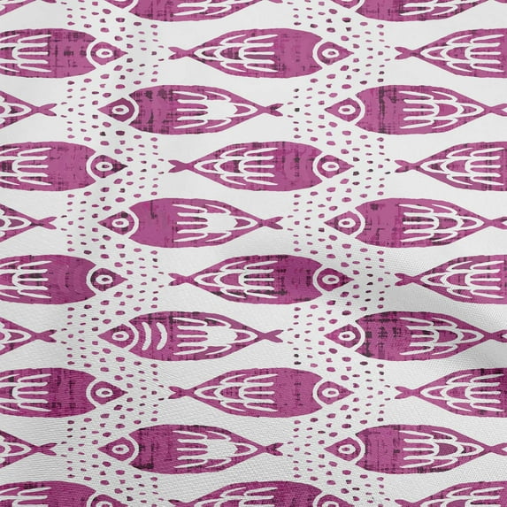 oneOone Rayon Purple Fabric Asian Block Fish Diy Clothing Quilting Fabric Print Fabric By Yard 56 Inch Wide