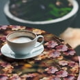 thumbnail image 3 of Ambesonne Floral Fitted Round Tablecloth, Flowers Flourishing Spring, 45"- 56" Diameter, Pale Orange Mauve and Green, 3 of 5