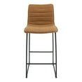 thumbnail image 3 of LeisureMod Brooklyn Modern Leather Bar Stool Set of 2 in Light Brown, 3 of 8