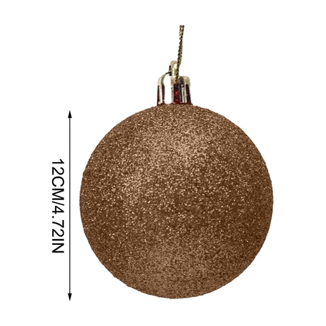Fasiaou 3 Counts 12cm Shatterproof Glitter Christmas Balls Ornaments with Hanging Rope Plastic Holiday Decor for Tree Garland Ceiling Party Decoration Festive Sparkling Decorations