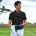 thumbnail image 2 of Wukai Neon Dinosaur Men’s Polo Shirts,Quick-Dry Athletic Shirt,Classic Fit Shirts-XX-Large, 2 of 8