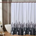 thumbnail image 1 of Cortina de Ducha Impermeable Antimoho 180 x 200 cm Cortina de Ducha de Tela Antiarrugas con 12 Ganchos y Dobladillo Ponderado (Ciudad), 1 of 5