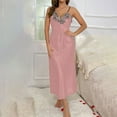 thumbnail image 4 of LOVZFMLL Pajama Sets for Women 2 Piece Lace Floral Embroidery Spaghetti Strap Maxi Dress Nightgown with Robe Lounge Sets Comfy Soft Sleepwear Loungewear, 4 of 5