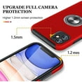 thumbnail image 6 of Kick Stand Case for iPhone 11 Heavy Duty with Magnetic Ring Case {Shock Proof-Built in Kickstand - Dual Layer Rubber- iPhone 11} Red - By Entronix, 6 of 7