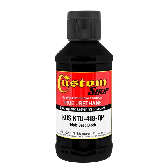 Custom Shop Triple Deep Black - True-U Pinstriping Urethane Basecoat Standard Colors, 1/4 Pint