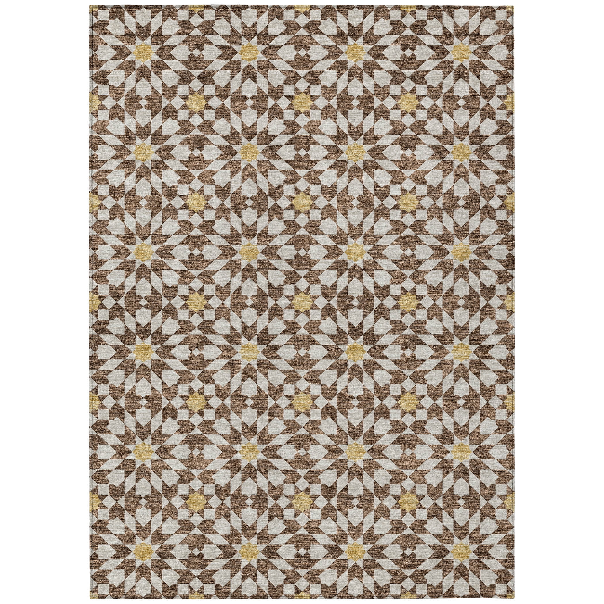 Addison Rugs Chantille Indoor/Outdoor Transitional Spiral Chocolate Washable Rectangle Rug, 10' x 14'
