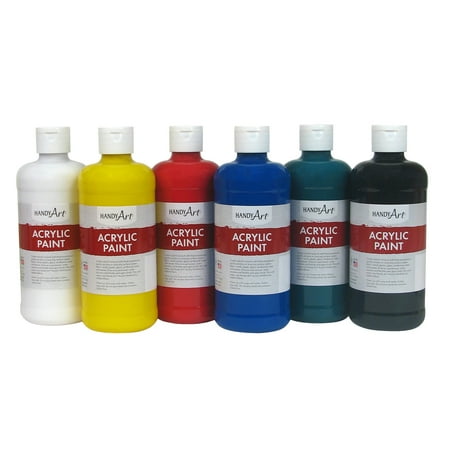 UPC: 0075176101356 | Handy Art 16 oz Multi-color Semi-Gloss Acrylic Art Paint (6 Pieces)