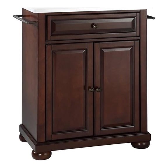 Crosley Furniture Alexandria Wood Portable Kitchen Island in Mahogany