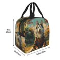 thumbnail image 2 of Yiaed Forest Maple Leaf Husky Print Insulated Lunch Bag Reusable Cute Tote Lunch Box, Leakproof Cooler Lunch Bags for Work Office Travel School Picnic, 2 of 5