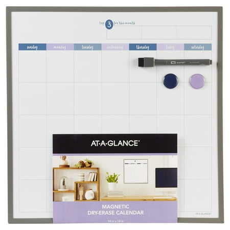 AT-A-GLANCE Harmony Magnetic Dry Erase Calendar Board, White (Q051414AH-WMT-R)