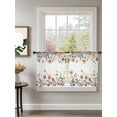 thumbnail image 2 of Sheer Curtains 54 Inch Length 2 Panels Set for Kitchen, Spring Floral Semi Sheer Curtains for Windows, Elegant Flowers Farmhouse Botanical Voile Window Treatments Rod Pocket Curtain, 2 of 7
