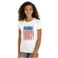 thumbnail image 3 of USA Vertical Distressed American Flag Womens Slim Fit Graphic Tee Brisco Brands M, 3 of 6