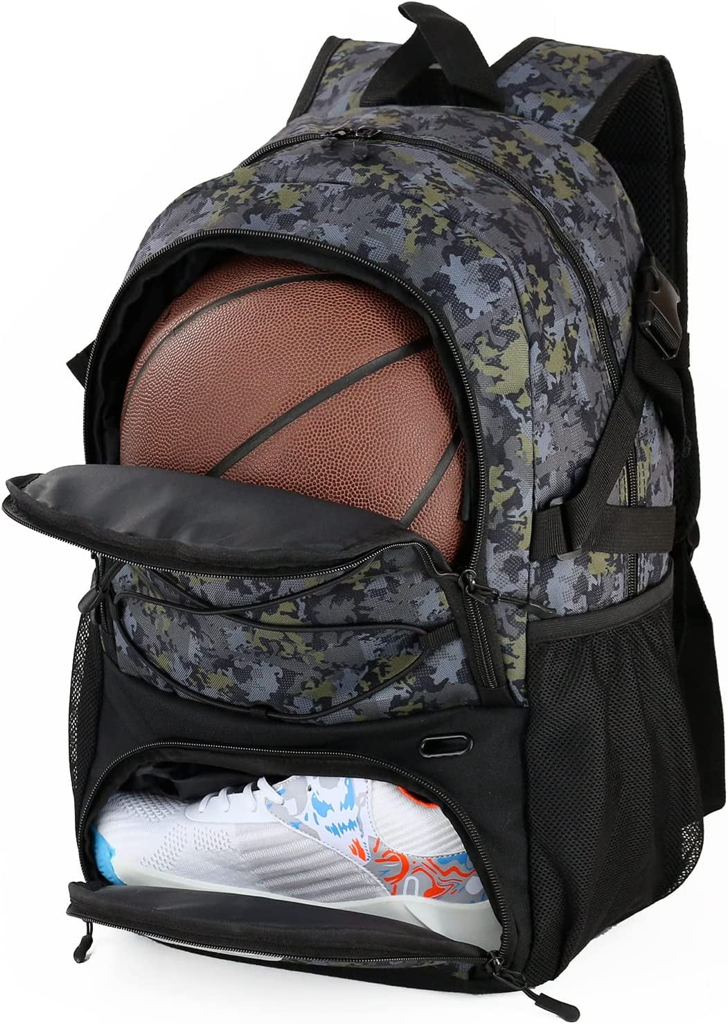Wolt Basketball Backpack Large Sports Bag with Separate Ball Holder