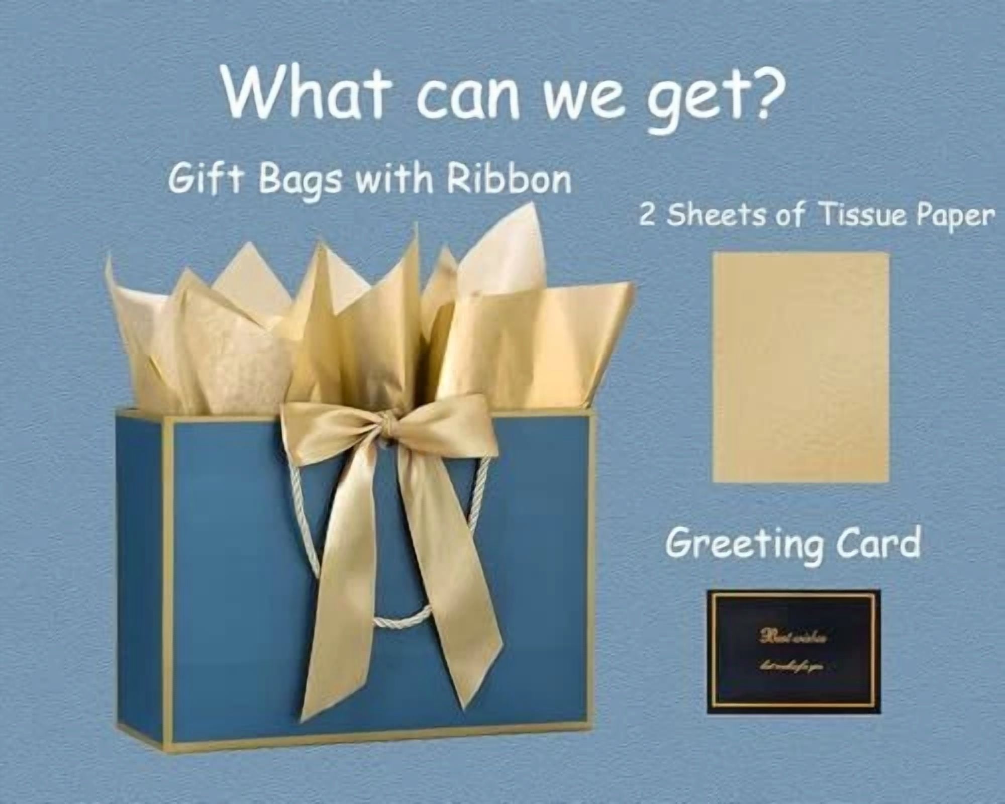 BUTTERFLY- Gift Bags, 1Ps Gift Bags Large With Ribbon And 1 Greetingards 2 Tissue C