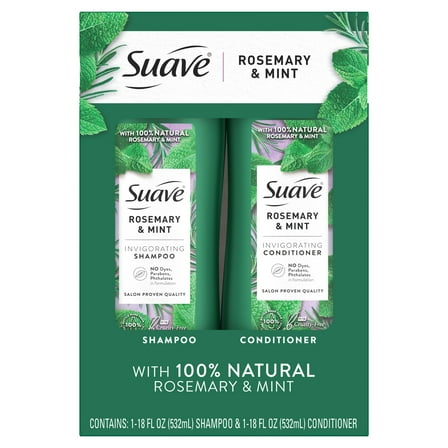 Suave Professionals Invigorating Shampoo and Conditioner Set, Rosemary & Mint, 18 fl oz, 2 Pack