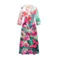 thumbnail image 4 of Tejiojio Women's Short/Long Sleeve Loose Plain Casual Dresses with Women Floral Loose Pleated Shirt Dress Mini Flowy Dress, 4 of 5