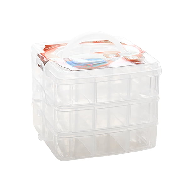 Caja Organizadora De Cuentas De Joyería Transparente De Plástico Caja Contenedora De Almacenamiento Herramienta Artesanal Ahorro De Espacio Advancent HA024298-02