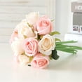 thumbnail image 2 of 2pcs Artificial Rose Flower Bouquet Simulation Floral Decor Home Office Flower Bundle Table Ornament, 2 of 7