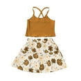 thumbnail image 2 of AURIGATE Baby Girl Clothes Skirt Toddler Kids Baby Girls Summer Fashion Sling Top Print Skirt Clothes Suit, 2 of 5