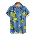 thumbnail image 4 of Blusa y camisa de manga corta con cuello vuelto para hombre, blusa informal de moda con botones estampados, blusa de manga corta con cuello vuelto, blusa de poliéster para hombre, 4 of 6