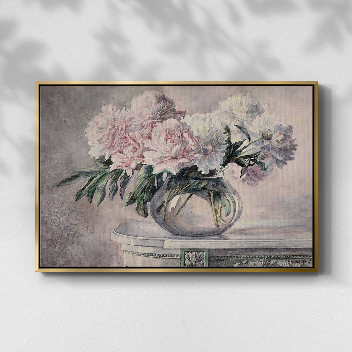 Vintage Botanical Print-LIX By Wexford Home Framed in Gold Wood Gallery Wrapped Canvas 17 in. x 25 in.