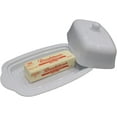 thumbnail image 4 of Dependable Industries White Plastic Rectangle Butter Dish with Lid BPA Free Holds Full Bar of Butter, 4 of 7