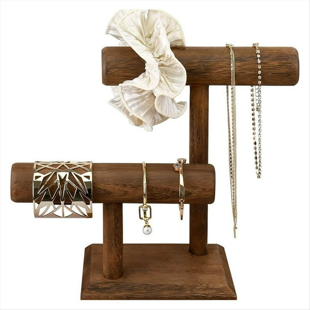 Soporte para Relojes Torre de Exhibición de Relojes de Madera Organizador de Joyas para Pulseras y Collares Organizador de Soporte para Relojes,C