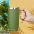 thumbnail image 2 of Knpot 20 Oz Tumbler Mug Lid 2 Straws Insulated Travel Coffee Mug Handle Double Wall Stainless Steel Vacuum Coffee Tumbler Thermal Coffee Cup A Navy B, 2 of 6