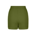 thumbnail image 5 of biudgviw Summer Shorts for Women Cuffed Hem Cotton Linen Shorts with Pockets Drawstring High Waisted Beach Vacation Casual Shorts, 5 of 6