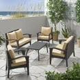 thumbnail image 2 of Voyage Outdoor 6 Seater Wicker Chat Set with Cushions, Brown and Tan, 2 of 4