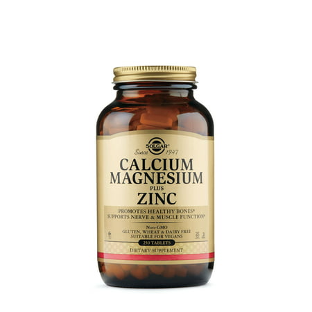 Solgar Calcium Magnesium Plus Zinc Tablets, 250 Count